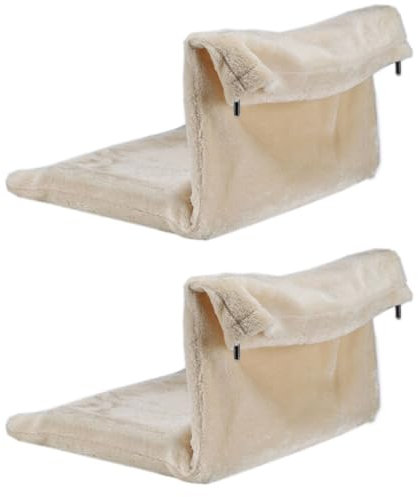 Gravidus 2er Set Hängematte für Katzen zum Einhängen am Heizkörper, mit weicher Plüsch-Oberfläche für Komfort und Wärme, 2 Stück im Lieferumfang, Maße ca. 46 x 31 x 24,5 cm, perfekt für den Winter.