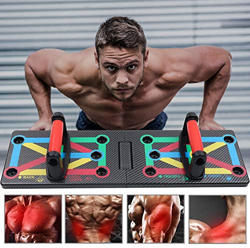Push Up Rack Board, 12 in 1 Home Foldable Multifunction Fitness Equipment, Portable Push Up Training Frame, Used for Men Women (12 in 1 Push Up Board)
