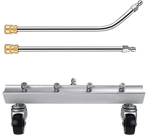 yidenguk Limpiador del Tren de rodaje con Lavadora a presión, Kit de Herramientas de Limpieza para Escoba de Agua Debajo del automóvil con Varilla de extensión Recta y Curvada de 45 Grados, 4000 PSI