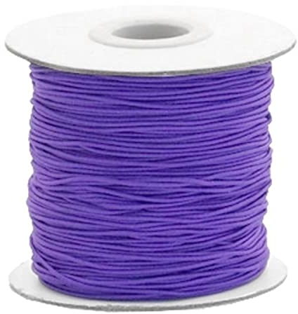 Sadingo lila Gummiband, 90 Meter, 1mm, Perlenschnur, Elastische, runde Schnur, Gummischnur für Armbänder Schmuck DIY
