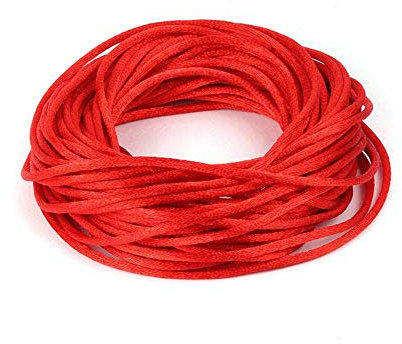 Angel Malone 10 Mtrs. X 2mm Premium Quality Kumihimo Rattail Satin Cord Jewellery Making - UK Seller (Pillar Box Red)