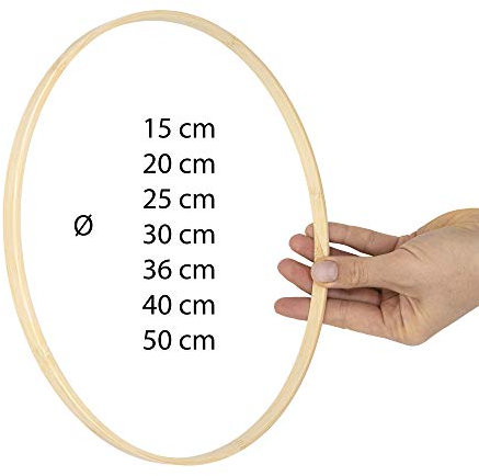 EkoDeko Bambus Ringe 5er-Pack: 40cm Holzringe zum Basteln Traumfänger Holzring Holzreifen