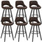 WOLTU Tabouret Bar, Lot de 6, Chaise Haute Bar, Tabouret Haut avec Dossier et Repose-Pieds, Cadre en Bois, Siège en Tissu Scientifique, Marron Foncé, BH291dbr-6