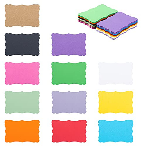 120 Stück kleine Mini-Visitenkarten im Vintage-Stil, sortierte Farben, blanko Notizkarten, Geschenkkarten für Visitenkarten, Geschenkkarten (12 Farben, 9,3 x 6 cm)