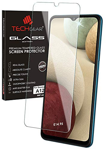 TECHGEAR Protection Écran en Verre Trempé Compatible avec Samsung Galaxy A13, A12, A32 5G, A22 5G, A02s, A03, A03s, M12, Protecteur d'Écran Original en Verre Trempé [9H] [Clair Crystal] [Anti Rayures]