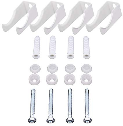 NRG Traditional Cast Iron Style Triple Column White Radiator Brackets Fitting Kit