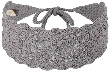 Damen Gestrickt Stirnband Mädchen Retro Breit Strick Haarband (Einfach Grau),Einheitsgröße