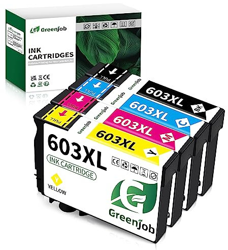 Greenjob 603XL Druckerpatronen für Epson 603 Tintenpatronen Kompatibel mit Epson Expression Home XP-2100 XP-2105 XP-3100 XP-3105 XP-4100 XP-4155 Workforce WF-2810 WF-2830 WF-2835 WF-2850 (4er-Pack)