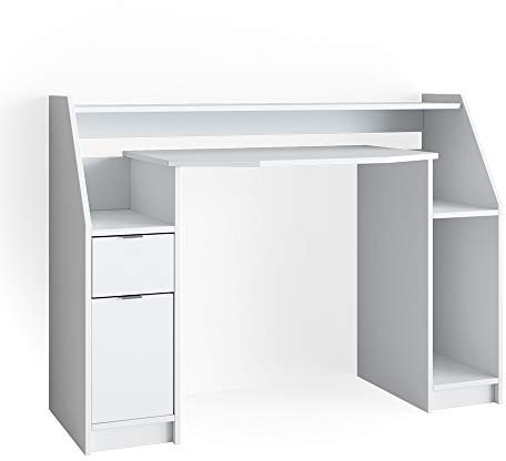 Vicco Gaming Tisch Joel, Computertisch, Weiß, 123.2 x 45 cm