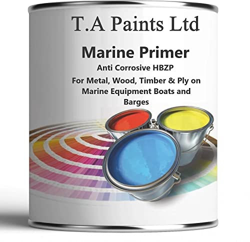 T A Paints Ltd Marine Boat Barge Primer Undercoat Anti Corrosive Universal PU Enamel Primer Wood Metal Ply Timber Above & Below Waterline Narrowboat (Primer 1 Litre, Grey Oxide Primer)