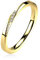 Paula & Fritz® Ring Damen Vorsteck-Ring Gold Zirkonia Klar 2-mm Breit 316L Chirurgenstahl Größe 49 (15,6) Herren-Ring Partnerring Ehering Verlobung