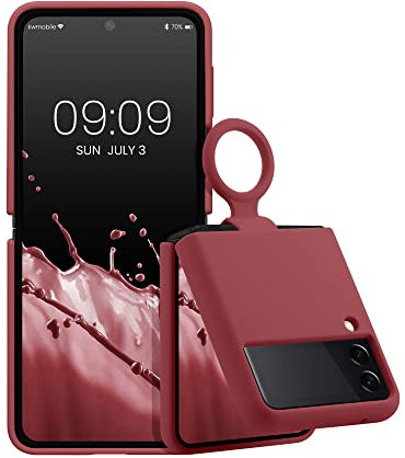 kwmobile Flip Soft Case kompatibel mit Samsung Galaxy Z Flip 3 5G - Silikon Hülle für Foldable Handy - Handyhülle in Dark Rose