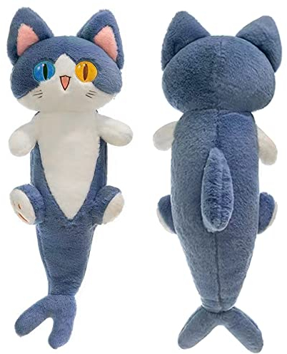 PEDEIECL Schöne Plüsch Hai Katze Puppe Nette Cartoon Weiche gefüllte Hai Kätzchen Kissen Lange Wurf Schlafkissen Puppe Spielzeug Geschenk für Kinder Freundin
