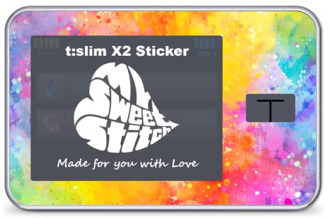 MySweetStitch Pumpen-Sticker für Tandem t:slim X2 Happy Holi | Individueller Look, passgenauer Zuschnitt, wasserabweisendes Premium-Vinyl, Schutz vor Kratzern