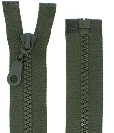 Reißverschlüsse Kunststoff Plastik Reißverschluss grob 5mm teilbar (40 cm, olivegrün)