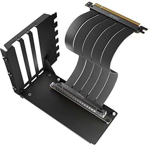 Antec Vertical GPU Bracket, PCI-E 4.0 x16 High Speed Flexible Extender Card Extension Port 90 Degree Adapter 200mm (only Support Full-Break PCIE Expansion Slot ATX Case)