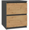 MeHome Nachttisch Nachtschrank 40 x 40 x 52 cm Nachtkommode Nachtkonsole Beistelltisch Boxspringbett Schrank mit Schublade - Bett Schlafzimmer Zuhause Innenarchitektur Elegante (Anthrazit/Artisan)