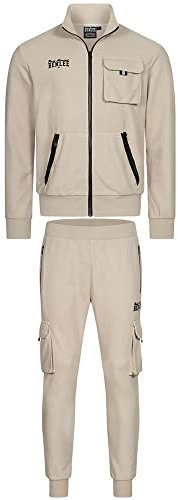 BENLEE Trainingsanzug Herren Sand 3XL Camarillo | Jogginganzug Herren - Slim Fit - Trainingsanzug mit Reißverschluss und Taschen Hausanzug Herren Warm.