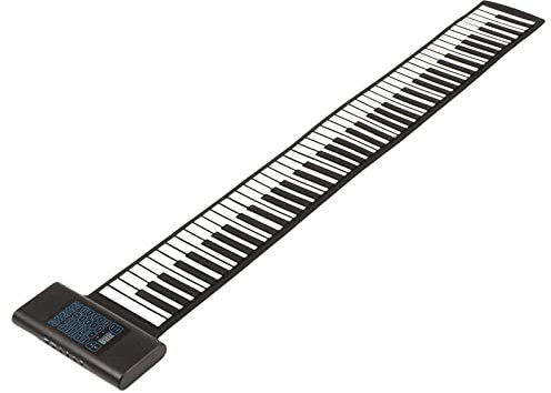 Roll Up Piano mit 88 Tasten, Enthält 128 Sounds, 128 Rhythmen, 14 Demo Songs, MIDI Ausgang, mit LED Anzeige und Hupe, Anschluss An PC Oder Tablet, Faltbares Bluetooth Soft Keyboard Piano(EU)