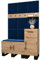 MEBLE KRYSPOL Garderobe Artin Set 5 mit gepolsterten Paneelen Industriell Design (Artisan Eiche + Manila 26 (Blau))