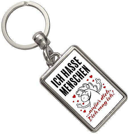 speecheese Ich hasse Menschen außer dich Einhorn Schlüsselanhänger eine super Unicorn Geschenkidee zum Valentinstag für gute Freunde oder Pärchen mit besonderem Humor