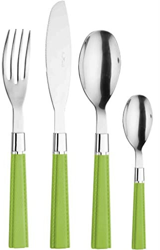 Pintinox Lot de 24 couverts velours couleur verte, boîte cadeau