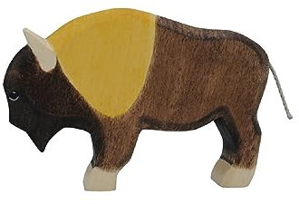HolzWald - 6038 - Exotische Tiere, Bison, Holz, Handarbeit, 15cm x 10cm x 3cm