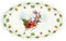 Easy Life Vassoio ovale di natale in porcellana con Babbo natale in slitta vintage Nostalgic Christmas 40x25,5 cm