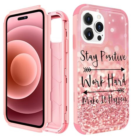 Pegmode for iPhone 15 Pro Max Case - Heavy Duty Protective Designer Inspirational Cute Cartoon Hard Shockproof Bumper Phone Cases for 15 Pro Max for Girly Women Men Girls Boys Teens