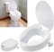 Toilettensitzerhöhung mit Deckel,Aufsteckbare Toilettenerhöhung,von 2 bis 6 Zoll WC Sitzerhöhung für Senioren,Sitzerhöhung Toilette Schwangere und Behinderte,Erhöhter Toilettenaufsatz (6 Zoll / 16CM)