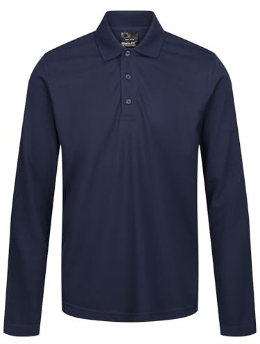 Regatta Professional Mens Pro 65/35 Classic Long Sleeve Polo Shirt - Perfect for Workwear or Casual Navy