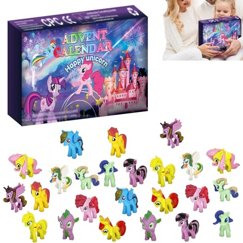 Advent Calendar 2024, 24 PCS Christmas Animal Advent Calendar, Pony Advent Calendar Unicorn 24 Days,Countdown Calendar, Mini Animal Toys for Boys Girls Kids Xmas Gifts
