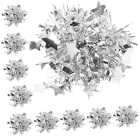 Sosoport 10st Pompons Aus Folie Jubel-Pompons Pompons Der Jubelmannschaft Folien-Pompoms-Armband Trupphandblumen Pompon Aus Metallfolie Jubel Poms Plastik Empfindlich Student Silberne Kugel