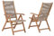 OC Orange-Casual Terrassestühle, 2er Esszimmerstühle aus Holz mit verstellbare Seil Rücklehne, Klappbare Gartenstühle Keine Montage erforderlich stühle für Garten, Terrasse, Balkon, Strand,Beige