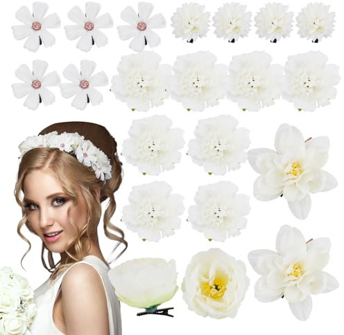 BOFUNX 21 Stücke Blumen Haarspange Blumen Haarclips Mädchen Haarklammern Kinder Damen Haarschmuck Party Hochzeit
