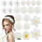 21PCS Barrette Fleur Artificielle Blanche Pince à Cheveux Bohême Hair Clips Multicolore Epingle à Cheveux pour Femmes Filles Hawaii Décoration pour Coiffure de Carnaval Danseuse Piscine Plage Mariage