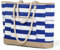 Chase Chic Borsa Mare, Morbida Borse Spiaggia Donna Molte Tasche Borsa Mare Grande XXL Famiglia Beach Viaggio Tracolla Tote Bag Piscina con Cerniera, Bianco Striato