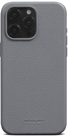 Woolnut Leder Hülle Case für iPhone 15 Pro Max (Action Button) - Grau