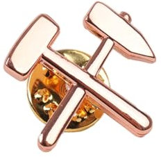 Zunftbedarfde Pin Anstecker Schlägel und Eisen (S&E) kupferfarben