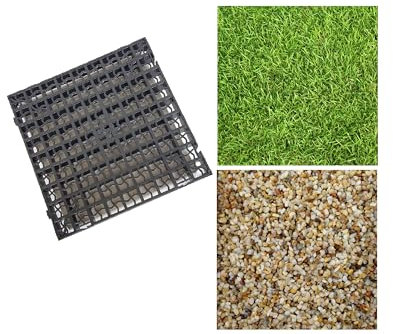 JMS we create smile (Pack of 6) Black Grass Grid Paving Turf Grid Drainage Mat Lawn Path Gravel Protector Grass Reinforcement Mesh Grid Heavy Duty Grass Grid For Parking