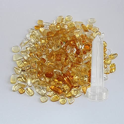 UYCUODLUY Alle Arten von natürlichen Kristallsteinen, Kies, Quarz-Halbedelsteinen, Wasserbecher und Flaschendekoration, sechseckige Spitze, ersetzen (Color : Ciritine Orange)