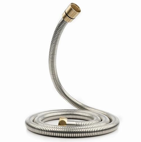 Tubo flessibile per doccia in acciaio inox con protezione contro la torsione, flessibile e antipiega 304, tubo universale in metallo per doccetta, 2 m