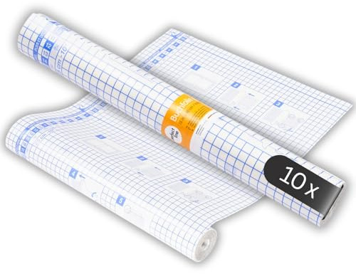 perfect line - Buchschutzfolie selbstklebend - 10 Rollen á (15 m x 40 cm), glasklar & zuschneidbar, ideal für Bücher, Hefte & Schulmaterial - robust & reißfest, Made in EU, für Schule & Zuhause