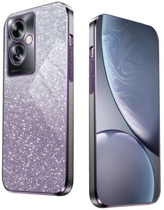 HAOYE Funda para Realme 9 Pro+ Plus 5G / Realme 9 4G, Carcasa Silicona TPU Marco Galvanizado, Protector a Prueba de Golpes Case con Brillante Pegatina. Púrpura
