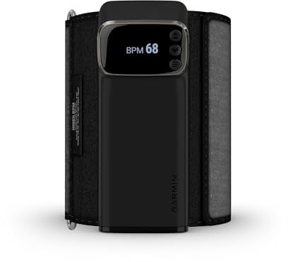 Garmin Index BPM Smart Blood Pressure Monitor, Compact Design, Easy to use Blood Pressure Monitor with Built in Display, Battery Operated, Adjustable Cuff to Fit a Wide Range of Arm Sizes
