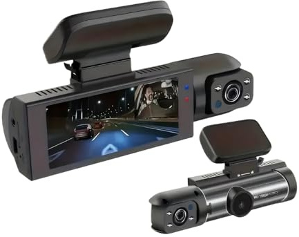 QOKLIYUI 170° Weitwinkel Autokamera, 1080P Recorder, Dash HD Spiegel, Rückspiegel mit Autokamera, ABS Autokamera, Dashcam