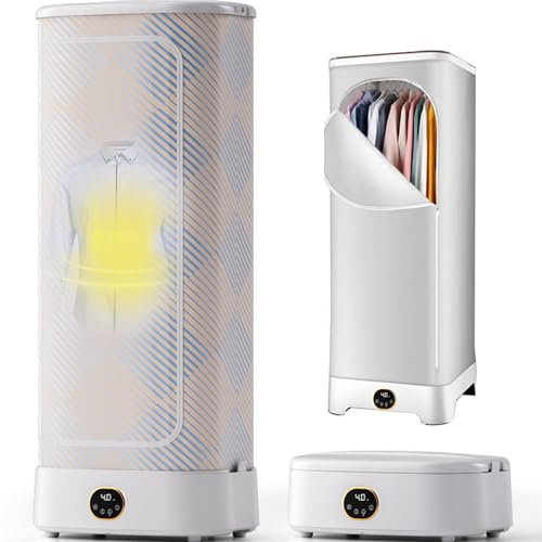 ylpddmm Armoire à Vapeur, sèche-Linge,Solution de Soin du Linge Automatique, Défroissage et assainissement, Puissance Vapeur Naturelle, Séchage Doux, Réduit Les odeurs