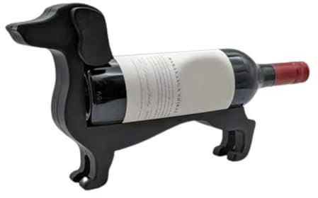 Dachshund Dog Wine Bottle Holder, Free Standing Wine Rack - Novelty Decorative Organizer for Home Bar