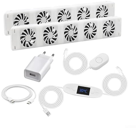 MXRV-201 Heizkörper Ventilator, 5.0 intelligente Kühlventilatoren für Heizkamin intelligente Kühllüftung, Temperatursensor Heizkörper-Ventilator Intelligenter Heizkörperfan(MXRV-202)