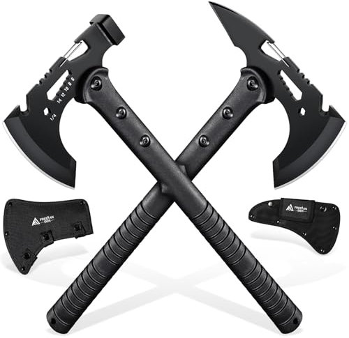 Freelander 2-Teiliges Survival Axt Set - Outdoor Camping Axt Mit Hammer Und Spitze, Holzspalten Mit Scheide, Bushcraft Beil Für Abenteuer - Geschenk Für Männer